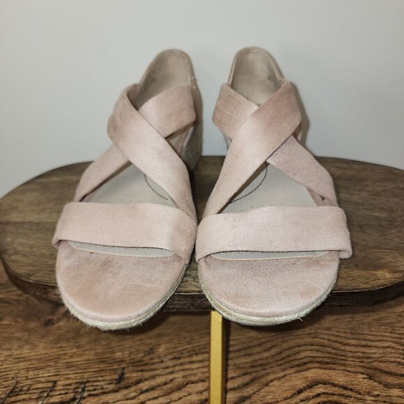 LifeStride Soft System Blush Pink Siesta Espadrille Wedge Sandal-Size 9 - Picture 5 of 7